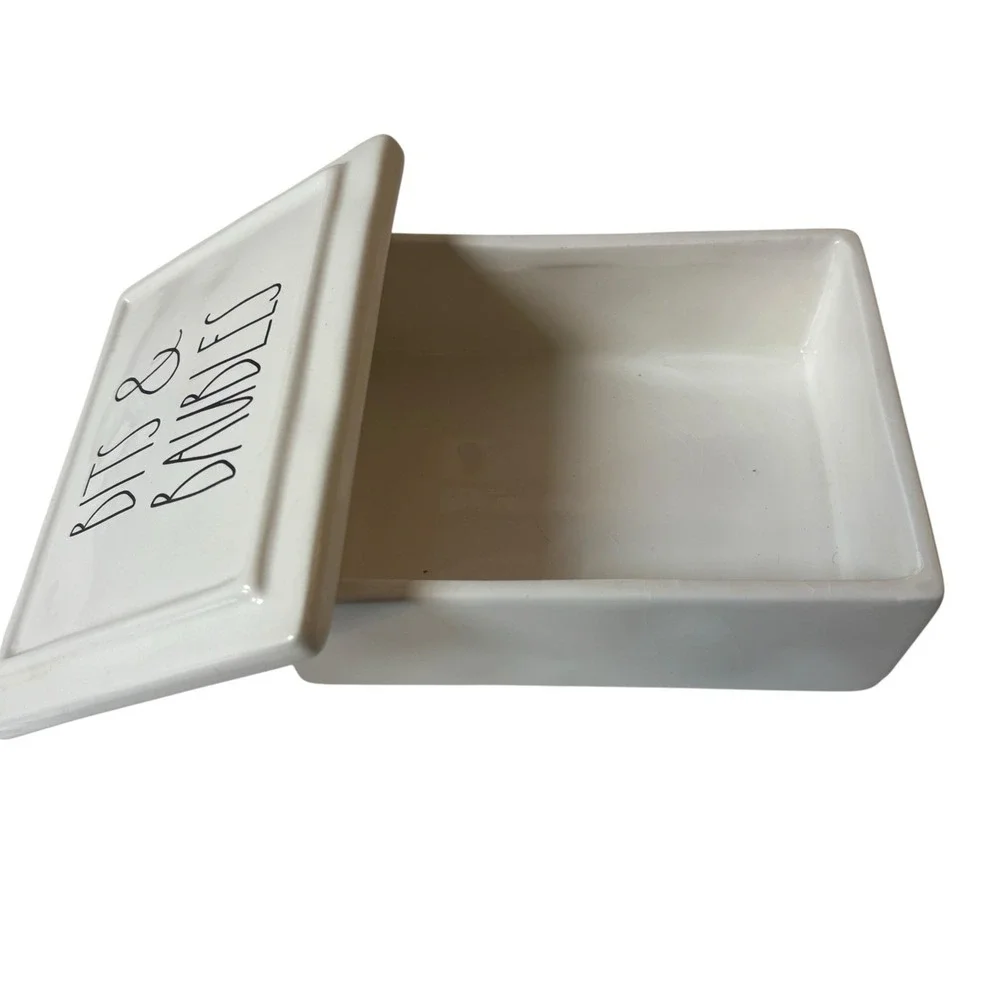 Rae Dunn Artisan Collection Ceramic Bits & Baubles Jewelry/Trinket Box